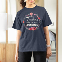 Retired Teacher T Shirt For Women Floral For Grandmas Retirement