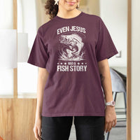 Funny Fishing T Shirt For Women Even Jesus Had A Fish Story Funny Christian Fisherman - Wonder Print Shop