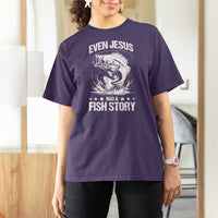 Funny Fishing T Shirt For Women Even Jesus Had A Fish Story Funny Christian Fisherman - Wonder Print Shop
