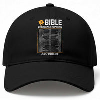 Bible Emergency Numbers Baseball Cap Funny Christian Bible Jesus Religious