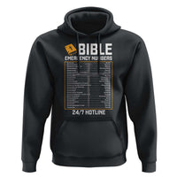 Bible Emergency Numbers Hoodie Funny Christian Bible Jesus Religious
