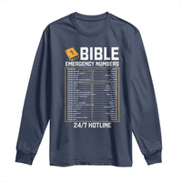 Bible Emergency Numbers Long Sleeve Shirt Funny Christian Bible Jesus Religious
