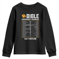 Bible Emergency Numbers Youth Sweatshirt Funny Christian Bible Jesus Religious