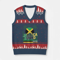 Jamaican Travel V-Neck Knit Sweater Vest Straight Trippin Jamaica Vacation Retro - Wonder Print Shop