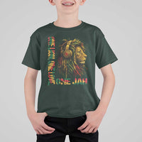 One Love Rasta Lion T Shirt For Kid Rastafari Reggae Jamaica Roots Lion of Judah Dreadlocks - Wonder Print Shop