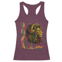 One Love Rasta Lion Racerback Tank Top Rastafari Reggae Jamaica Roots Lion of Judah Dreadlocks - Wonder Print Shop