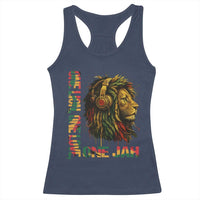 One Love Rasta Lion Racerback Tank Top Rastafari Reggae Jamaica Roots Lion of Judah Dreadlocks - Wonder Print Shop