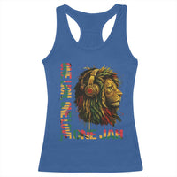 One Love Rasta Lion Racerback Tank Top Rastafari Reggae Jamaica Roots Lion of Judah Dreadlocks - Wonder Print Shop