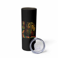 One Love Rasta Lion Skinny Tumbler Rastafari Reggae Jamaica Roots Lion of Judah Dreadlocks - Wonder Print Shop