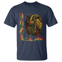 One Love Rasta Lion T Shirt Rastafari Reggae Jamaica Roots Lion of Judah Dreadlocks - Wonder Print Shop
