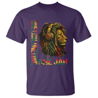 One Love Rasta Lion T Shirt Rastafari Reggae Jamaica Roots Lion of Judah Dreadlocks - Wonder Print Shop