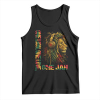 One Love Rasta Lion Tank Top Rastafari Reggae Jamaica Roots Lion of Judah Dreadlocks - Wonder Print Shop