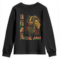 One Love Rasta Lion Youth Sweatshirt Rastafari Reggae Jamaica Roots Lion of Judah Dreadlocks - Wonder Print Shop