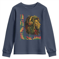 One Love Rasta Lion Youth Sweatshirt Rastafari Reggae Jamaica Roots Lion of Judah Dreadlocks - Wonder Print Shop