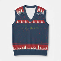 Guitar Rastafari Heartbeat V-Neck Knit Sweater Vest Jamaica ECG Pulse Rasta Reggae Music Vibes - Wonder Print Shop