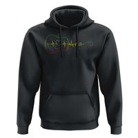 Guitar Rastafari Heartbeat Hoodie Jamaica ECG Pulse Rasta Reggae Music Vibes - Wonder Print Shop