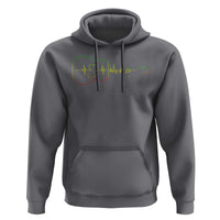 Guitar Rastafari Heartbeat Hoodie Jamaica ECG Pulse Rasta Reggae Music Vibes - Wonder Print Shop