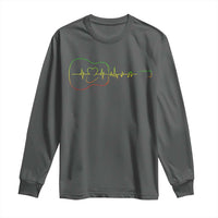 Guitar Rastafari Heartbeat Long Sleeve Shirt Jamaica ECG Pulse Rasta Reggae Music Vibes - Wonder Print Shop