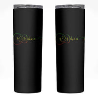 Guitar Rastafari Heartbeat Skinny Tumbler Jamaica ECG Pulse Rasta Reggae Music Vibes - Wonder Print Shop