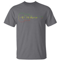 Guitar Rastafari Heartbeat T Shirt Jamaica ECG Pulse Rasta Reggae Music Vibes - Wonder Print Shop