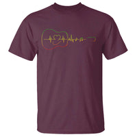 Guitar Rastafari Heartbeat T Shirt Jamaica ECG Pulse Rasta Reggae Music Vibes - Wonder Print Shop