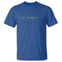 Guitar Rastafari Heartbeat T Shirt Jamaica ECG Pulse Rasta Reggae Music Vibes - Wonder Print Shop