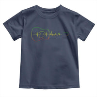 Guitar Rastafari Heartbeat Toddler T Shirt Jamaica ECG Pulse Rasta Reggae Music Vibes - Wonder Print Shop