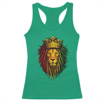 Rasta Reggae Lion Racerback Tank Top Jamaican Pride Lion of Judah Gift for Rastafari - Wonder Print Shop