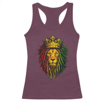 Rasta Reggae Lion Racerback Tank Top Jamaican Pride Lion of Judah Gift for Rastafari - Wonder Print Shop