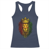 Rasta Reggae Lion Racerback Tank Top Jamaican Pride Lion of Judah Gift for Rastafari - Wonder Print Shop