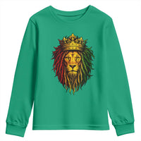 Rasta Reggae Lion Youth Sweatshirt Jamaican Pride Lion of Judah Gift for Rastafari - Wonder Print Shop