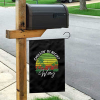 Jamaican Reggae Vibes Garden Flag Retro Rasta Sunset Chill Chillin Di Right Way - Wonder Print Shop