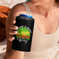 Jamaican Reggae Vibes 4 in 1 Can Cooler Tumbler Retro Rasta Sunset Chill Chillin Di Right Way - Wonder Print Shop