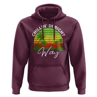 Jamaican Reggae Vibes Hoodie Retro Rasta Sunset Chill Chillin Di Right Way - Wonder Print Shop