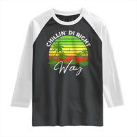 Jamaican Reggae Vibes Raglan Shirt Retro Rasta Sunset Chill Chillin Di Right Way - Wonder Print Shop