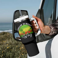 Jamaican Reggae Vibes Tumbler With Handle Retro Rasta Sunset Chill Chillin Di Right Way - Wonder Print Shop