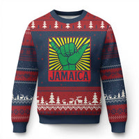 Jamaica Rasta Shaka Sign Ugly Christmas Sweater Retro Reggae Vibes - Wonder Print Shop