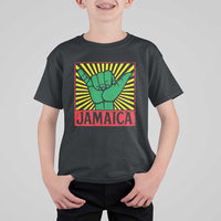 Jamaica Rasta Shaka Sign T Shirt For Kid Retro Reggae Vibes - Wonder Print Shop