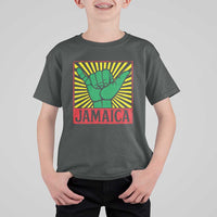 Jamaica Rasta Shaka Sign T Shirt For Kid Retro Reggae Vibes - Wonder Print Shop