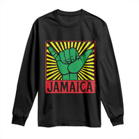 Jamaica Rasta Shaka Sign Long Sleeve Shirt Retro Reggae Vibes - Wonder Print Shop