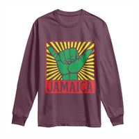 Jamaica Rasta Shaka Sign Long Sleeve Shirt Retro Reggae Vibes - Wonder Print Shop