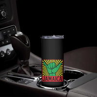 Jamaica Rasta Shaka Sign Skinny Tumbler Retro Reggae Vibes - Wonder Print Shop