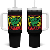 Jamaica Rasta Shaka Sign Tumbler With Handle Retro Reggae Vibes - Wonder Print Shop