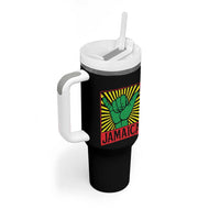 Jamaica Rasta Shaka Sign Tumbler With Handle Retro Reggae Vibes - Wonder Print Shop