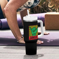 Jamaica Rasta Shaka Sign Tumbler With Handle Retro Reggae Vibes - Wonder Print Shop