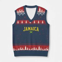 Vintage Jamaica V-Neck Knit Sweater Vest Retro Jamaican Flag National Pride Vacation - Wonder Print Shop