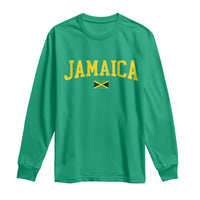 Vintage Jamaica Long Sleeve Shirt Retro Jamaican Flag National Pride Vacation - Wonder Print Shop
