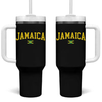 Vintage Jamaica Tumbler With Handle Retro Jamaican Flag National Pride Vacation - Wonder Print Shop