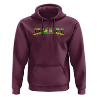 Jamaican Pride Hoodie Retro Jamaica Flag Distressed Varsity Lettering Style - Wonder Print Shop