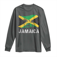 Jamaica Long Sleeve Shirt Retro Vintage Jamaican Pride Flag Lion Of Judah - Wonder Print Shop